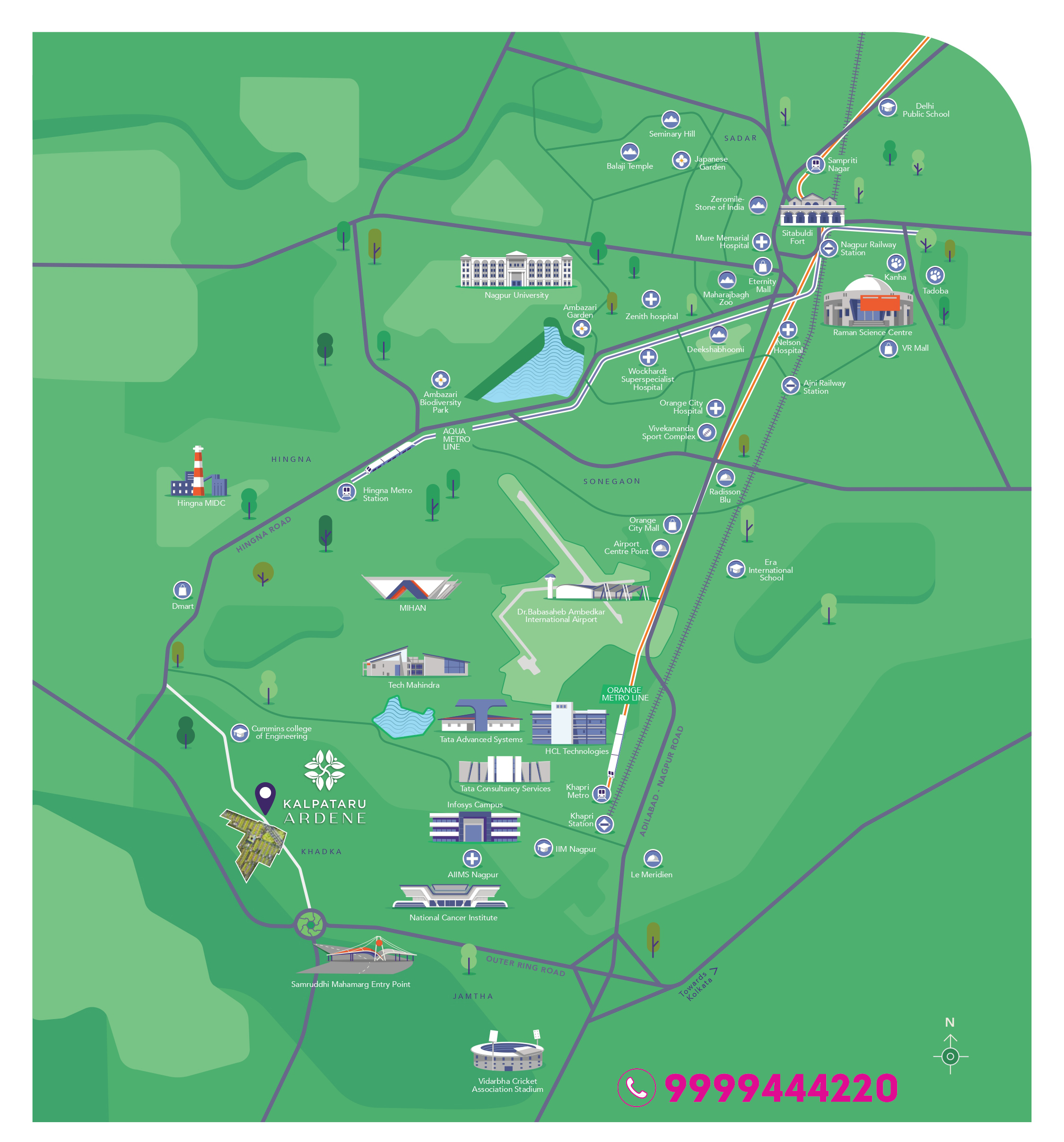 Kalpataru Plots Nagpur Location Map